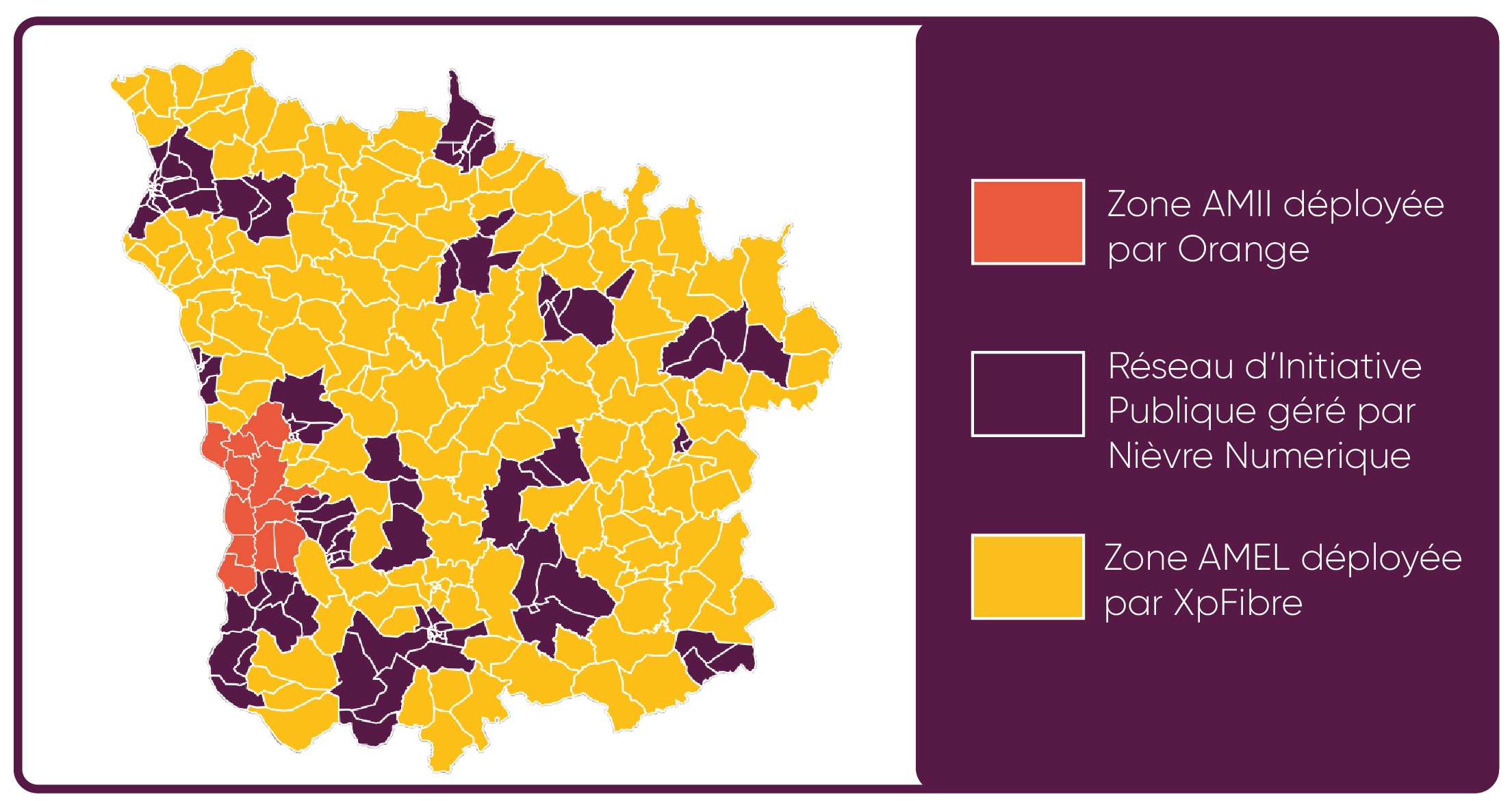 Carte des 3 opérateurs sur le département